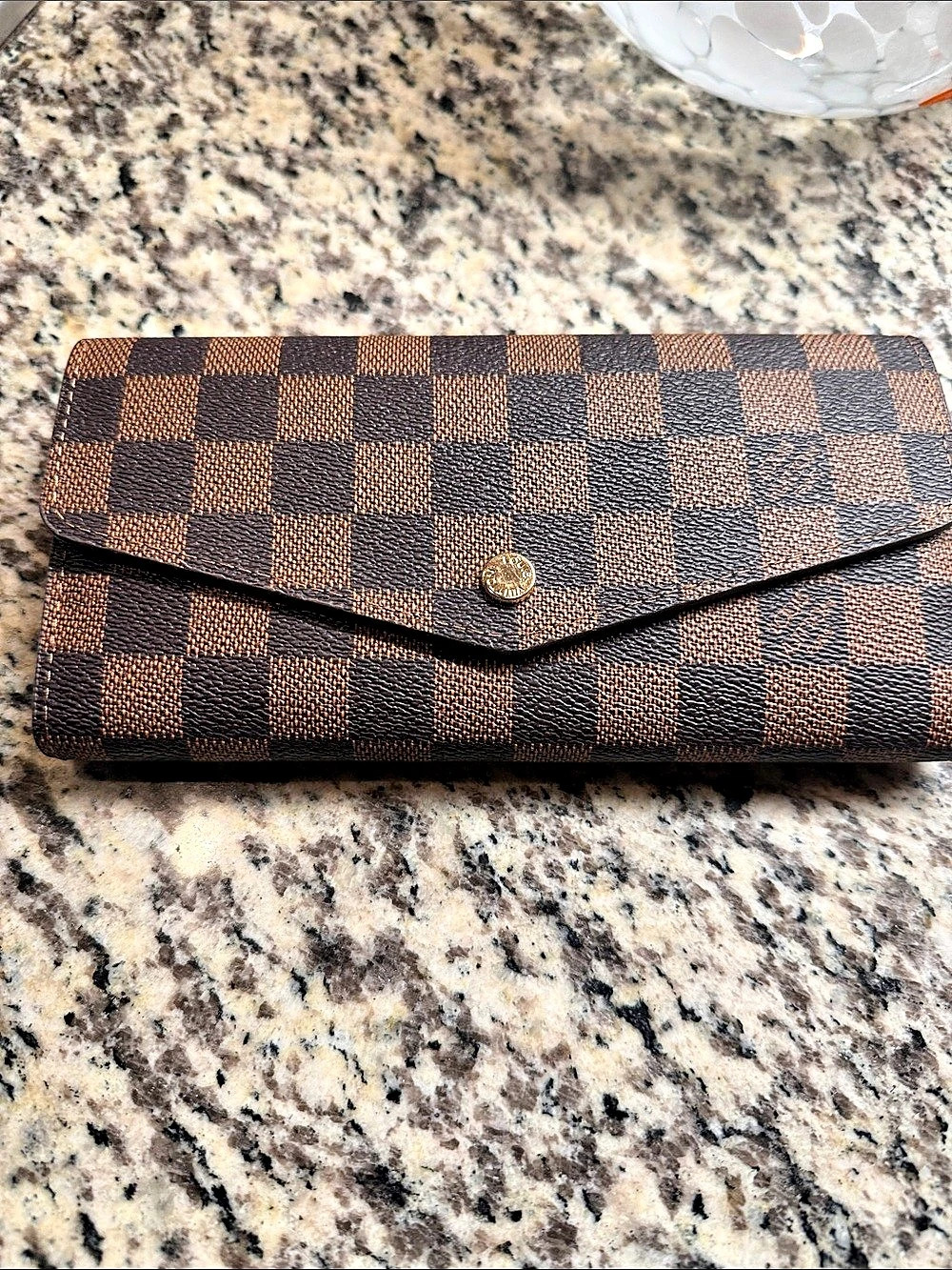 Sarah Wallet Damier Ebene Brown & Pink